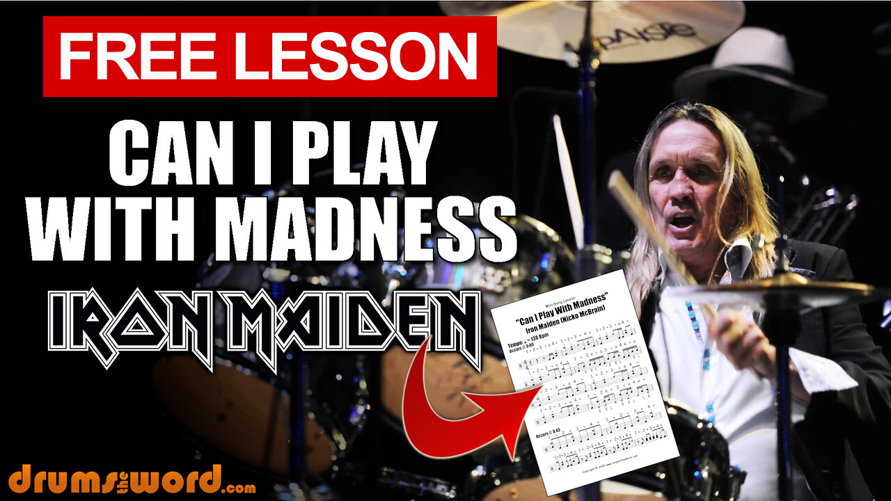 ★ Can I Play With Madness (Iron Maiden) ★ Free Video Drum Lesson | How To Play SONG (Nicko McBrain)