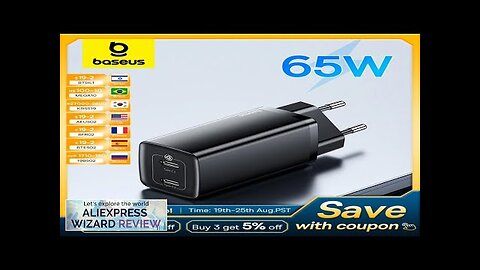 Baseus 65W GaN Charger Quick Charge 4.0 3.0 Type C PD Charger Review