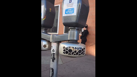 Spy cameras, inside parking meters watching the street in downtown LA.