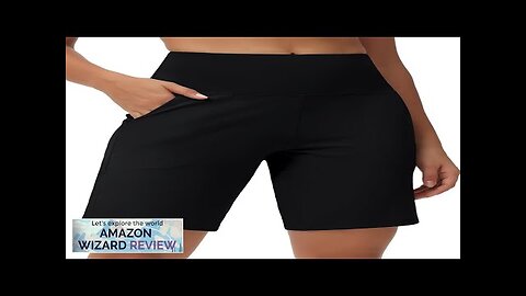 THE GYM PEOPLE Women's High Waisted Bermuda Workout Shorts Long Hiking Running Review