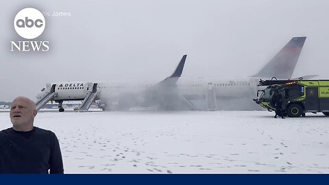 Passengers evacuate Delta flight due to engine issue