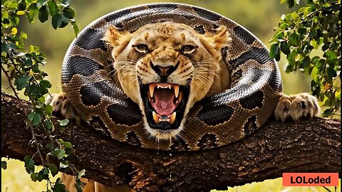 Epic Wildlife Drama: Brave Rescuers Free Lion from Massive Python's Deadly Squeeze! 🦁🐍🚨