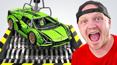 $10,000 Lego Car Vs Giant Shredder