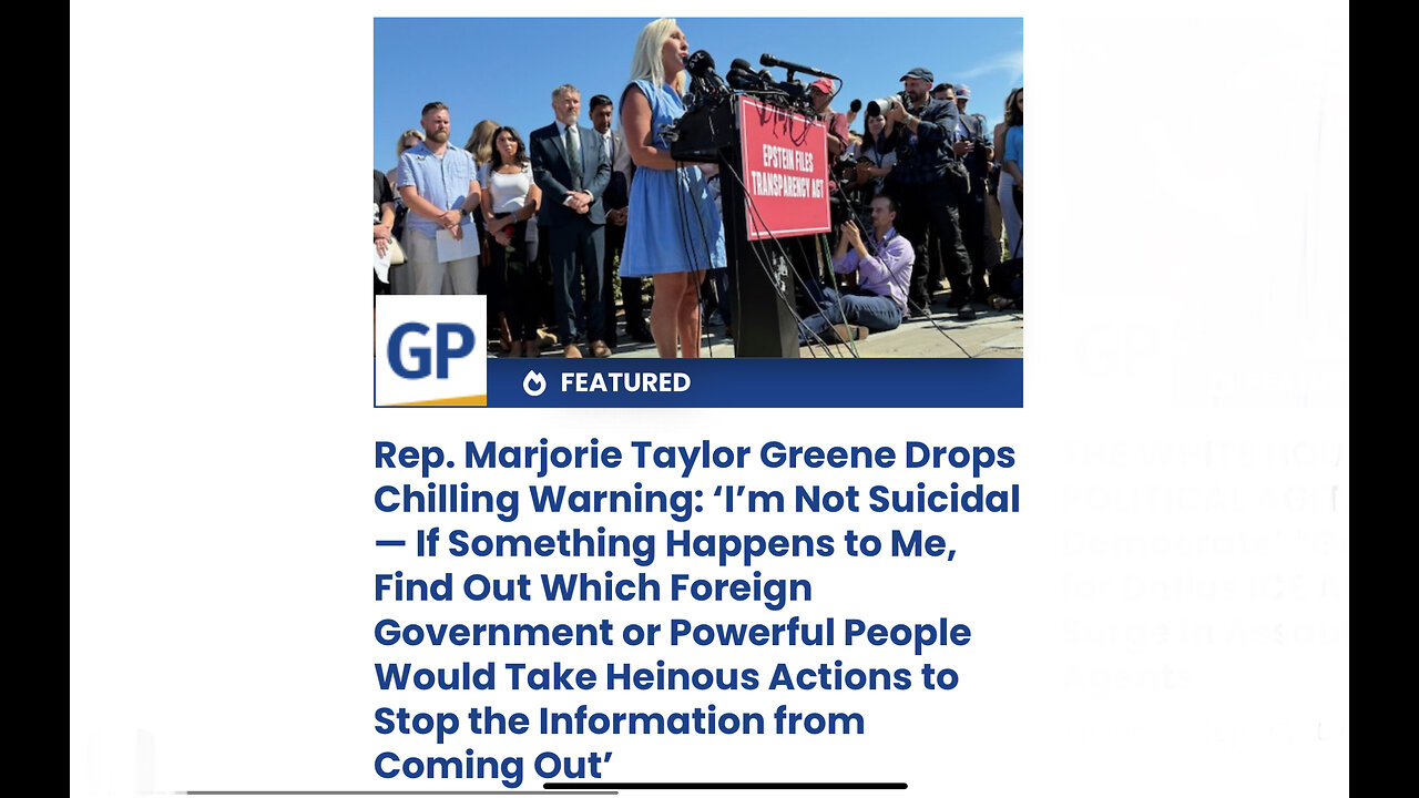 Rep. Marjorie Taylor Greene Drops Chilling Warning: ‘I’m Not Suicidal