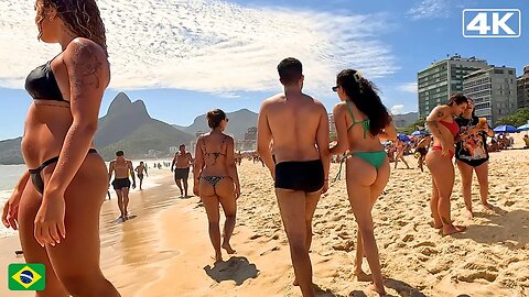 🇧🇷 Summer Vibes on Ipanema Beach | Beach Walking 4k