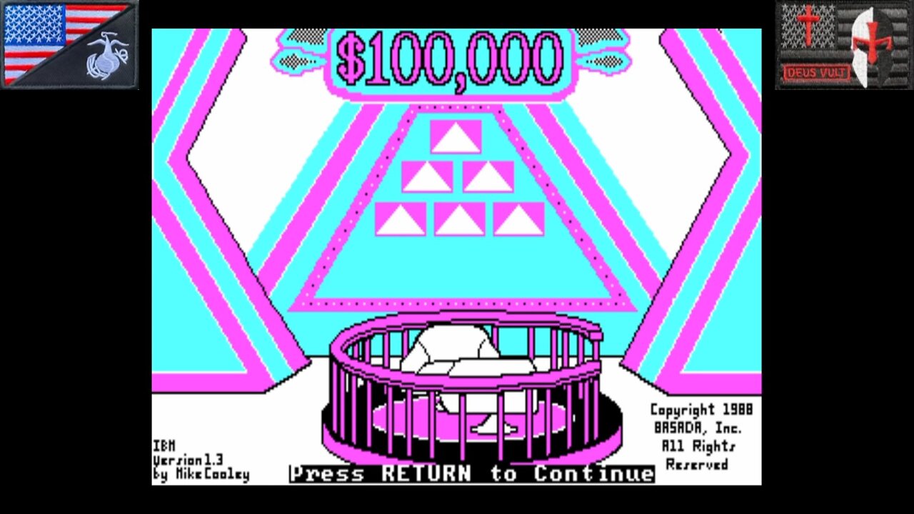 Old-School Puzzle Quiz Theater [S1E1]: "The $100,000 Pyramid" (MS DOS - 1988) [NA Version]