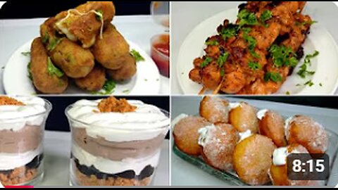 ASMR Cooking _Chicken skewers, Cheesy croquettes, Donuts,Lotus Dessert.......by IndianASMRGirl ❤️