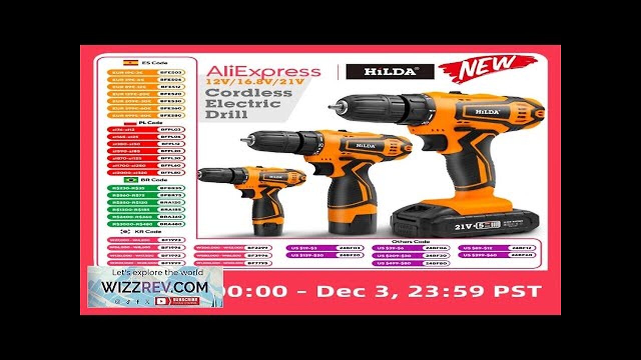 HILDA Electric Drill 12V 16V 20V Cordless Drill Electric Screwdriver Mini Wireless Review