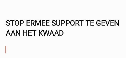 Stop ermee support te geven aan het kwaad