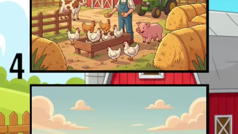 Farmer’s Morning 🌾 | Spot the Differences Challenge 🐄🐓