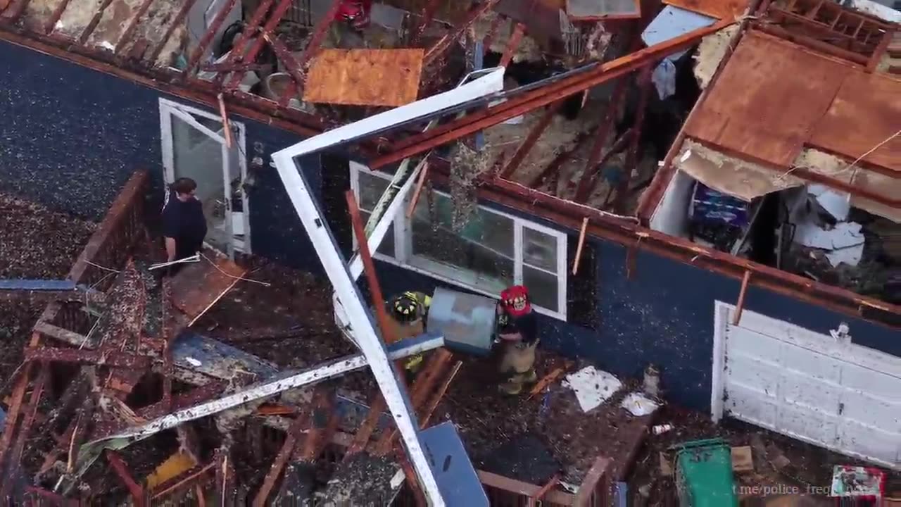 Tornado damage in Mount Zion, Illinois.