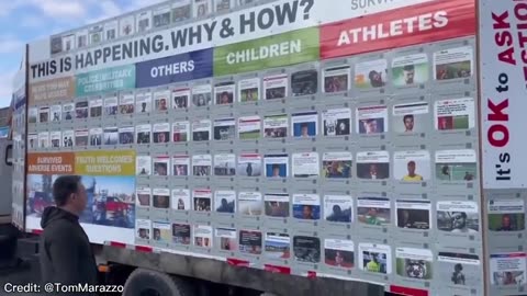 A Truck Covered In Photos Of Those Killed By The COVID ＂Vaccine.＂ (Peterborough, ON. Canada)