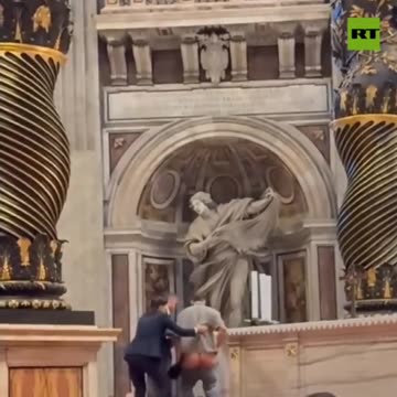 Hundreds watch Vatican man URINATE on spot where pope performs holy mass