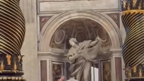 Hundreds watch Vatican man URINATE on spot where pope performs holy mass