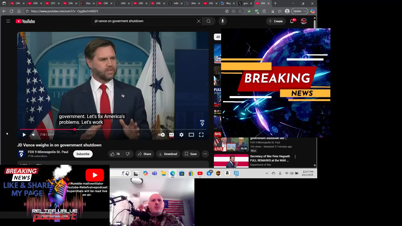 info on current Goverment shutdown.