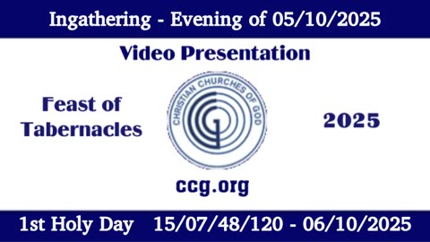 Ingathering Feast of Tabernacles 2025.