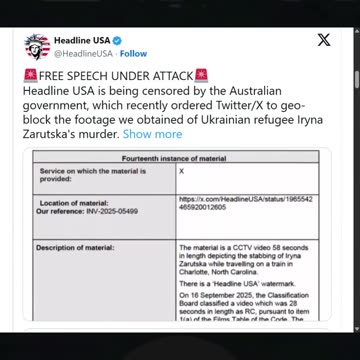 Charlotte Train Stabbing Footage, Charlie Kirk Assassination Censored in Australia