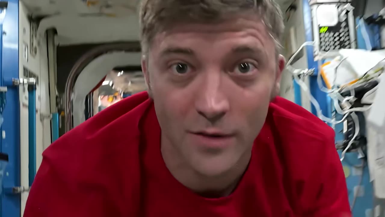 Astronaut Matthew Dominick flies through the international space station