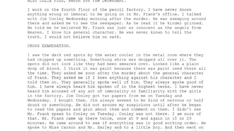 MISS JULIA FUSS, Sworn In For The Defendant, 64th To Testify