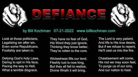 DEFIANCE! -- an original song by Bill Kochman.