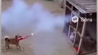 🔥🐶 Dog's Firework Fail: Hilarious Chicken Showdown | FunFM