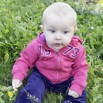 Tiny hands, big smiles 🌸 Baby Kayla holding a flower