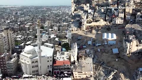 Drone footage shows Gaza's mosques before and after the war