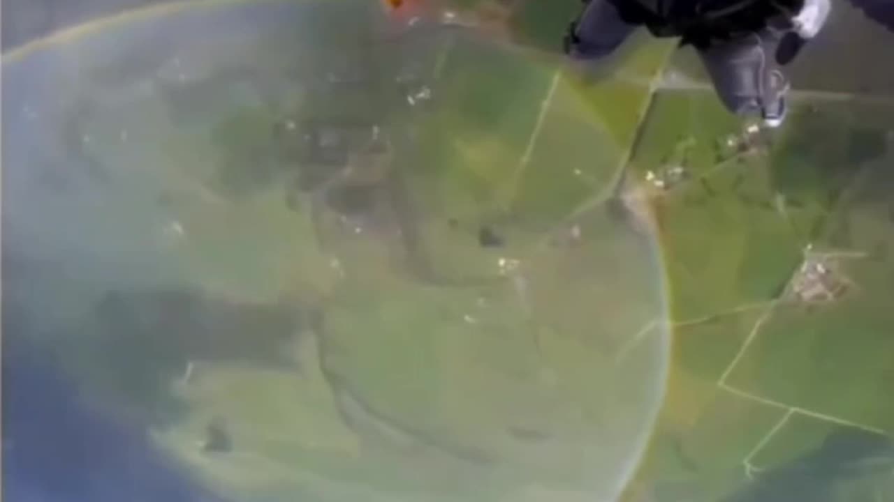 The rainbow is the refraction from the firmament, not refracted in the water mist.