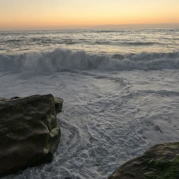 Sunset Classic Waves Hitting the Sandstone Reef #reef #ocean #nature