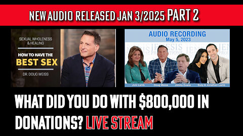 PART 2 Jonathan & Suzy Lamb Audio Released Daystar Joni and Doug Weiss Jimmy Evans this morning.