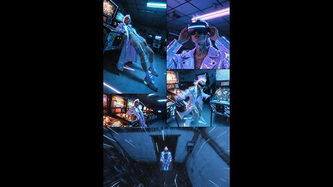 A fashion-forward cinematic sequence styled as glitchy surveillance