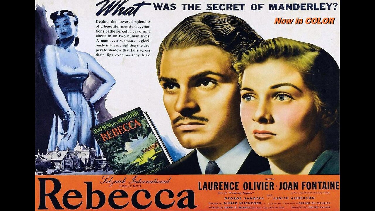 Alfred Hitchcock's REBECCA 1940 in COLOR Laurence Olivier & Joan Fontaine FULL MOVIE