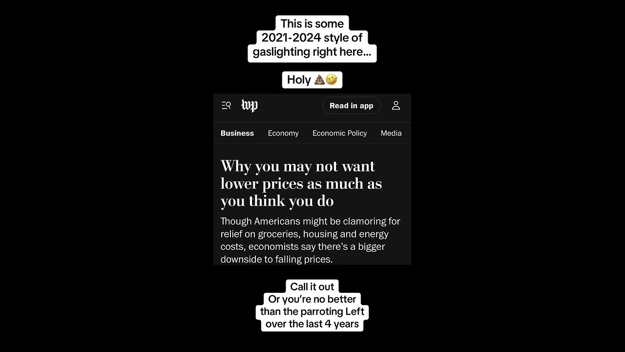 Gaslighting of the economy continues