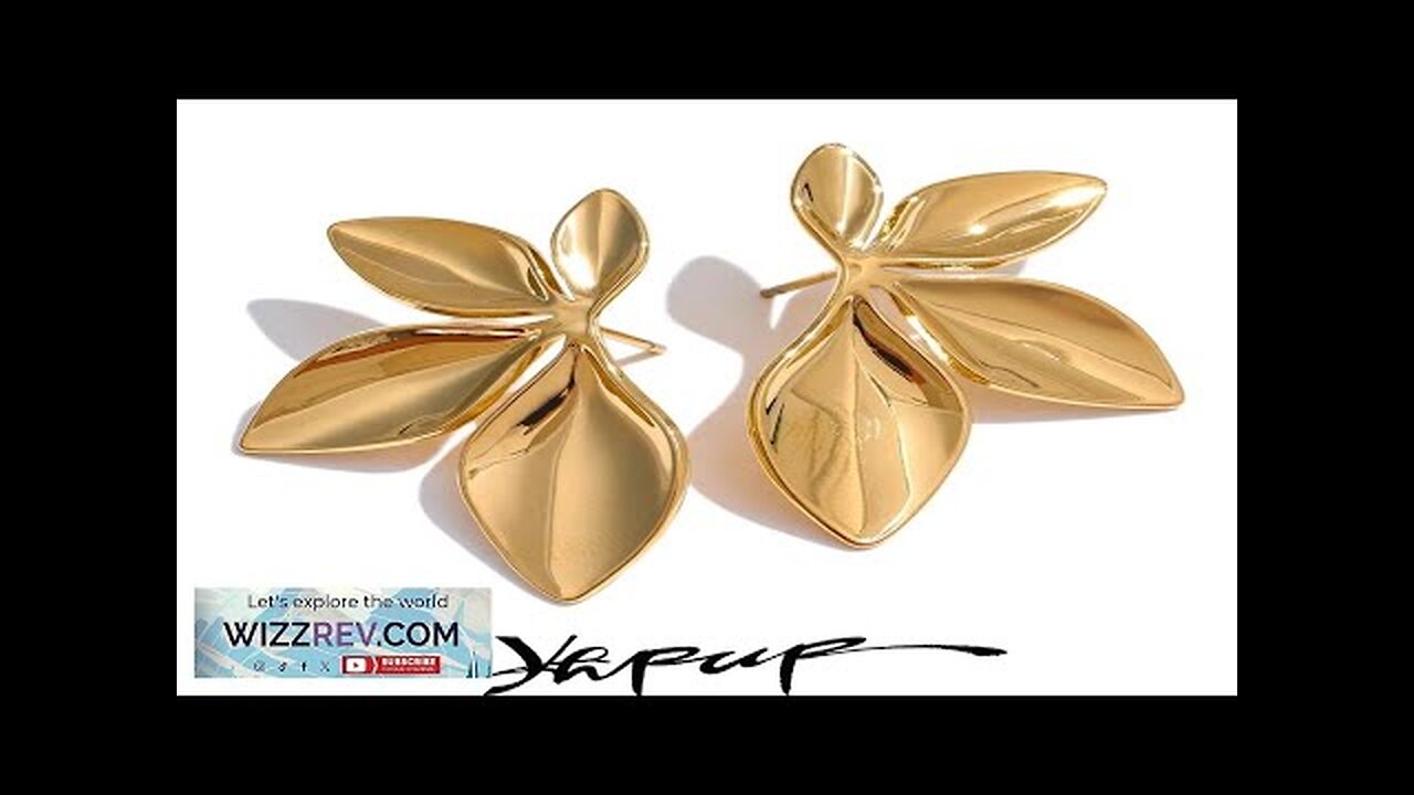 Yhpup Fashion Stainless Steel Leaves Flower Stud Earrings Bright Anti Allergy Waterproof Review