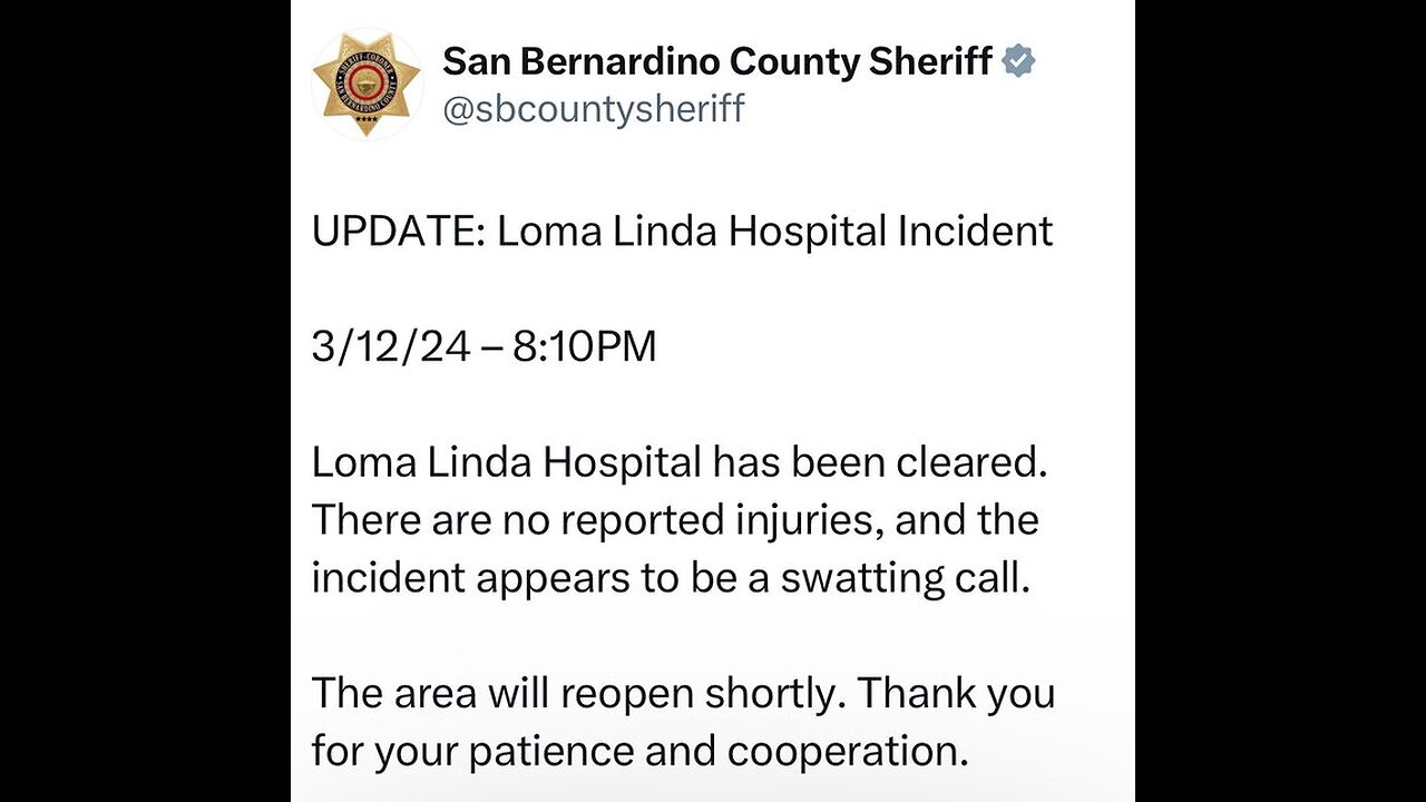 Massive police response to “possible armed individual” at Loma Linda University