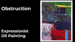 Modern Abstract Oil Painting | Cold Wax Texture + Oil Pastel Marks | “Obstruction” (14x18)