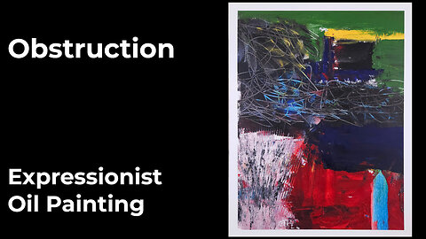 Modern Abstract Oil Painting | Cold Wax Texture + Oil Pastel Marks | “Obstruction” (14x18)