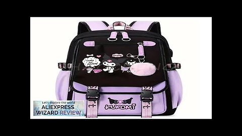 Backpack Lovely Kuromi Melody Student School Backpack USB Charge School Bag Teenager Review