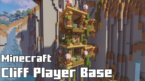 Minecraft Player Cliff Base - Sky-High Survival Build