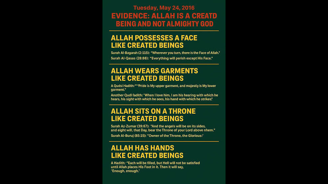 BEARDLESS ALLAH, MUSLIMS PRAY TO MUHAMMAD https://youtu.be/NwlvLo7eCTI?si=T5Wq7dUlQIm4Mx_9 #truth #j