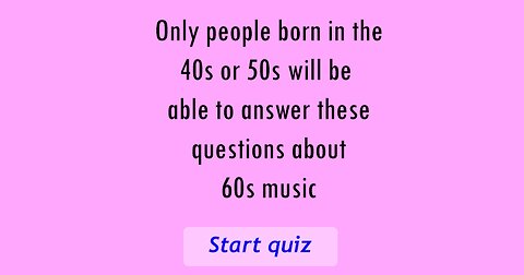 60s Music quiz