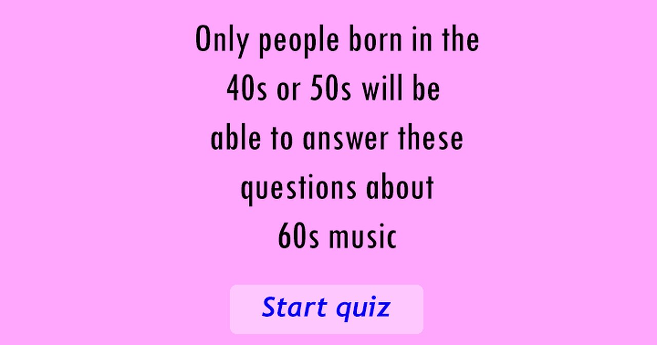 60s Music quiz