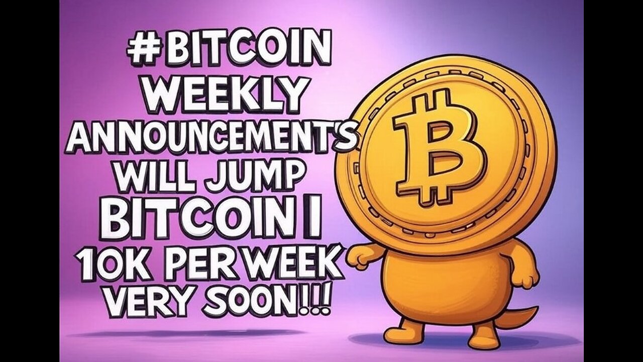 "#BITCOIN WEEKLY ANNOUNCEMENTS WILL JUMP BITCOIN 10K PER WEEK VERY SOON!!!"