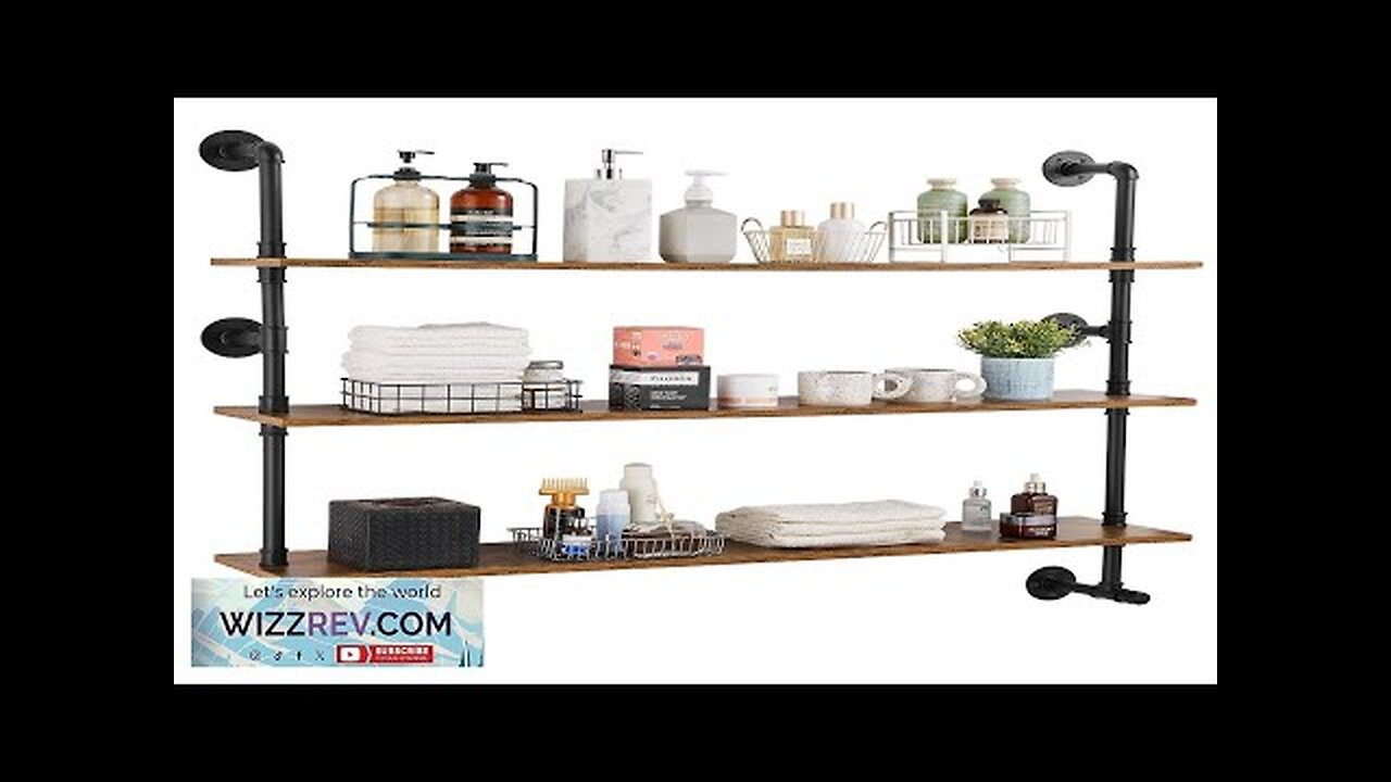 VEVOR Industrial Pipe Shelf 3 Tier 48x9.84in Wall-Mount for Kitchen Bedroom Review