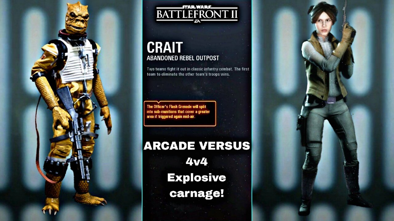 XB1X Star Wars Battlefront 2 G313, 2P local splitscreen Arcade on Abandoned Rebel Outpost, Boosk!
