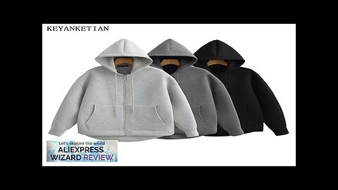 KEYANKETIAN Winter New Women's Zipper Hoodie High Street Unisex style Double Pockets Review