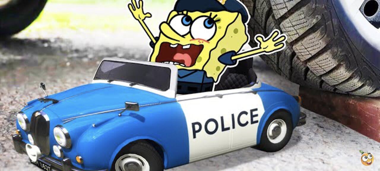 No God!! Please No Crushing Cop Spongebob vs Super Police Car !! Things b Crushing Crunchy & Soft