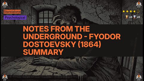 Notes from the Underground - Fyodor Dostoevsky (1864) Summary