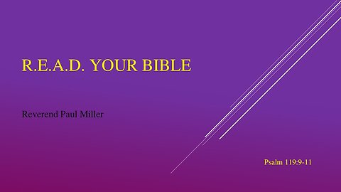 R.E.A.D Your Bible