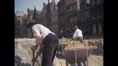 Amsterdam’s Rokin Transformation: 1934 Canal Filling in Color
